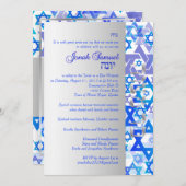 Invitation PixDezines mod stars bar mitzvah (Devant / Derrière)