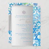 Invitation PixDezines mod stars/Bar Mitzvah/bleu foncé/argent (Devant / Derrière)