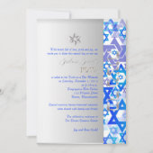 Invitation PixDezines mod stars/Bar Mitzvah/bleu foncé/argent (Devant)