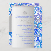 Invitation PixDezines mod stars/Bar Mitzvah/bleu foncé/argent (Devant / Derrière)