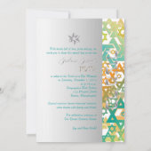 Invitation PixDezines mod stars/Bar Mitzvah/turquoise+orange (Dos)