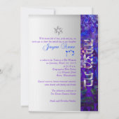 Invitation PixDezines mod stars/Bar Mitzvah/violet/argent (Dos)
