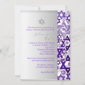 Invitation PixDezines mod stars/Bar Mitzvah/violet/argent (Devant)