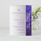 Invitation PixDezines mod stars/Bar Mitzvah/violet/argent (Debout devant)