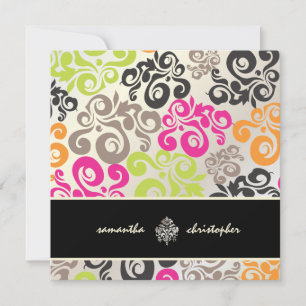 Invitation PixDezines Mod Swirls, Jazzy Color