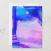 Invitation PixDezines Moderne Abstrait Aquarelle Bar Mitzvah (Devant)