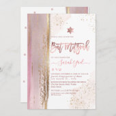 Invitation PixDezines Moderne Abstrait Tallit Bat mitzvah Ros (Devant / Derrière)