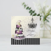 Invitation PixDezines MONOGRAM FÊTE DE L'MARIÉE/PLUM PUDDING  (Debout devant)