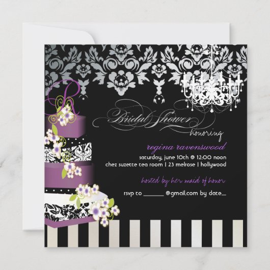 Invitation PixDezines MONOGRAM FÊTE DE L'MARIÉE/PLUM PUDDING (Dos)