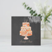 Invitation PixDezines monogramme alice floral gâteau (Debout devant)