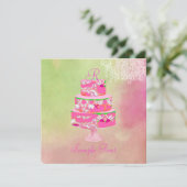 Invitation PixDezines monogramme de gâteau floral alice (Debout devant)