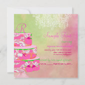 Invitation PixDezines monogramme de gâteau floral alice (Dos)