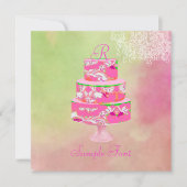 Invitation PixDezines monogramme de gâteau floral alice (Devant)