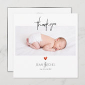 Invitation PixDezines Monogramme Merci+Coeur (Devant / Derrière)