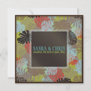 Invitation PixDezines Monstera, Feuillage tropical/couleurs D