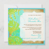 Invitation PixDezines MONSTERA FEUILLES+SWIRLS/GREEN+TURQUOIS (Dos)