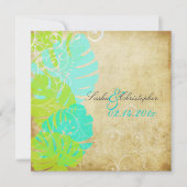 Invitation PixDezines MONSTERA FEUILLES+SWIRLS/GREEN+TURQUOIS (Devant)