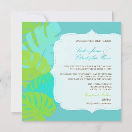 Invitation PixDezines Monstera Foliage/DO-IT-YOURSELF couleur (Dos)