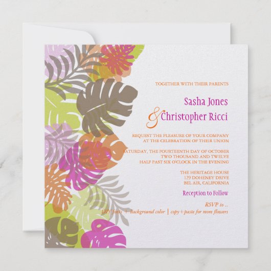 Invitation PixDezines Monstera, Foliage Tropical/do-it-yourse (Dos)