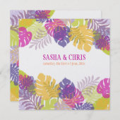 Invitation PixDezines Monstera, Foliage Tropical/do-it-yourse (Devant / Derrière)