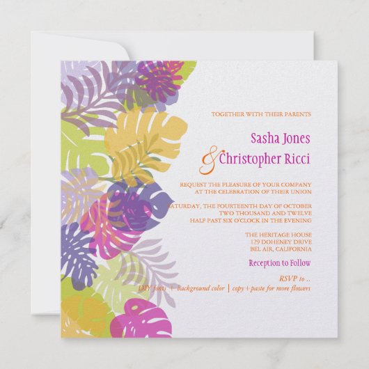 Invitation PixDezines Monstera, Foliage Tropical/do-it-yourse (Dos)