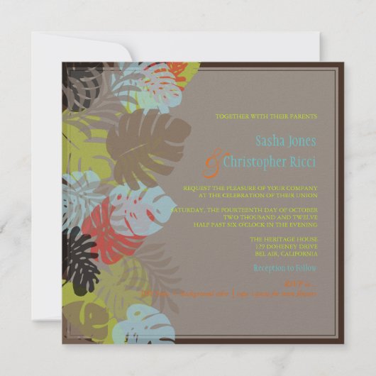 Invitation PixDezines Monstera, Foliage Tropical/do-it-yourse (Dos)