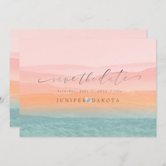 Invitation PixDezines Montagne Rustique Misty (Devant / Derrière)