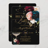 Invitation PixDezines Moody Botanical Brunch Bubbly (Devant / Derrière)