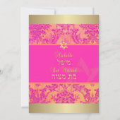 Invitation PixDezines natasha damas/Bat Mitzvah/rose/or (Dos)