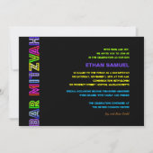Invitation PixDezines néon lumières bar mitzvah (Dos)