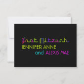 Invitation PixDezines néons b'not mitzvah (Devant)