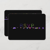 Invitation PixDezines néons/typographie/bar mitzvah RSVP (Devant / Derrière)