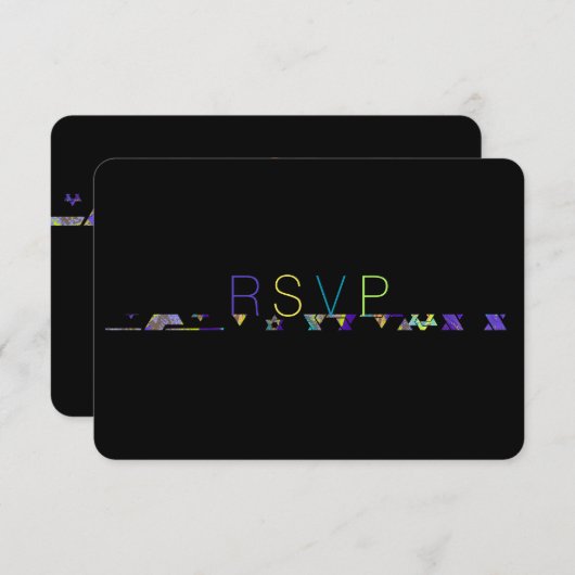 Invitation PixDezines néons/typographie/bar mitzvah RSVP Invi (Devant / Derrière)