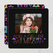 Invitation PixDezines néons/typographie/carte d'invitation po (Devant / Derrière)