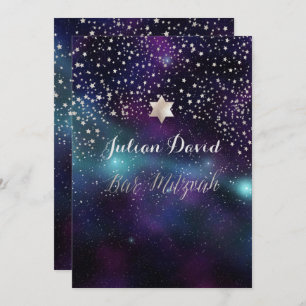 Invitation PixDezines NIGHT SKY BAR MITZVAH ✡