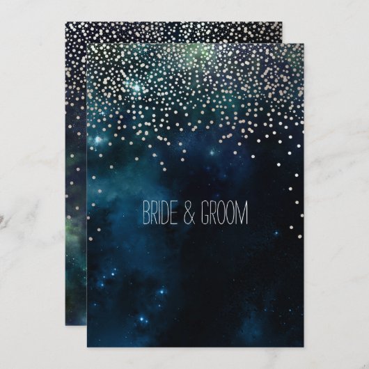 Invitation PixDezines Night Sky/Starry Night (Devant / Derrière)