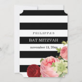 Invitation PixDezines noir blanc rayures mitzvah (Devant)