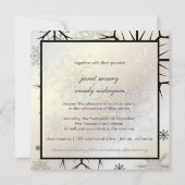 Invitation PixDezines NOIR SNOWFLAKES/MARIAGE HIVER (Dos)