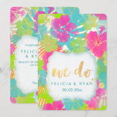 Invitation PixDezines nous faisons hibiscus/luau/faux parchem (Devant / Derrière)
