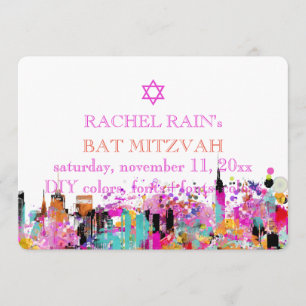 Invitation PixDezines NYC bar/bat mitzvah urbain