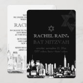 Invitation PixDezines NYC bar/bat mitzvah urbain (Devant / Derrière)
