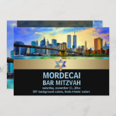 Invitation PixDezines NYC/Brooklyn Bridge/Bar Mitzvah (Devant / Derrière)