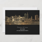 Invitation PixDezines NYC Skyline/Faux Gold/do-it-yourself (Devant)