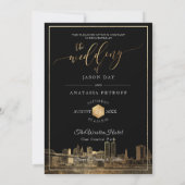 Invitation PixDezines NYC Skyline/Faux Gold/do-it-yourself (Dos)
