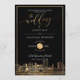 Invitation PixDezines NYC Skyline/Faux Gold/DO-IT-YOURSELF