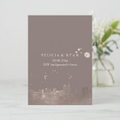 Invitation PixDezines NYC Skyline/Rose Gold/do-it-yourself Ba (Debout devant)