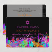 Invitation PixDezines NYC urbain/bat mitzvah (Devant / Derrière)
