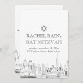 Invitation PixDezines NYC urbain/bat mitzvah (Devant / Derrière)