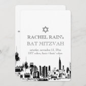 Invitation PixDezines NYC urbain/bat mitzvah (Devant / Derrière)