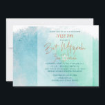 Invitation PixDezines Ocean Watercolor Beach Bat mitzvah<br><div class="desc">PixDezines de belles nuances de mer et d'aqua océan pour un Bat mitzvah de plage. Cette conception rend une police manuscrite stylisée en faux cuivre. Pour obtenir un nom personnalisé dans cette police, veuillez nous contacter contact.pixdezines.gmail.com . Notre design dynamique vous permet de modifier tous les éléments. Copyright © 2020...</div>
